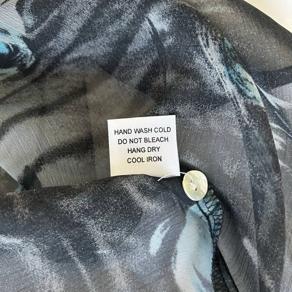 NICOLA Sheer Blouse - Black and Blue - Picture 7 of 10
